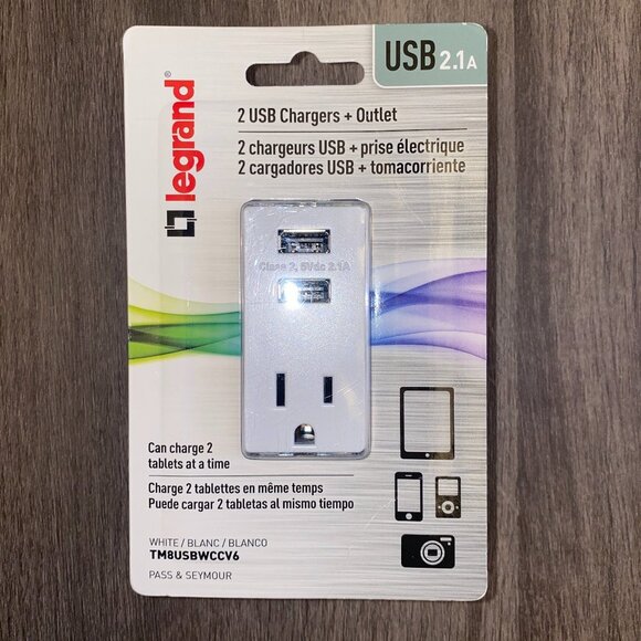 Dual Charger Electrical Outlet, 2 USB and Outlet - Picture 8 of 9